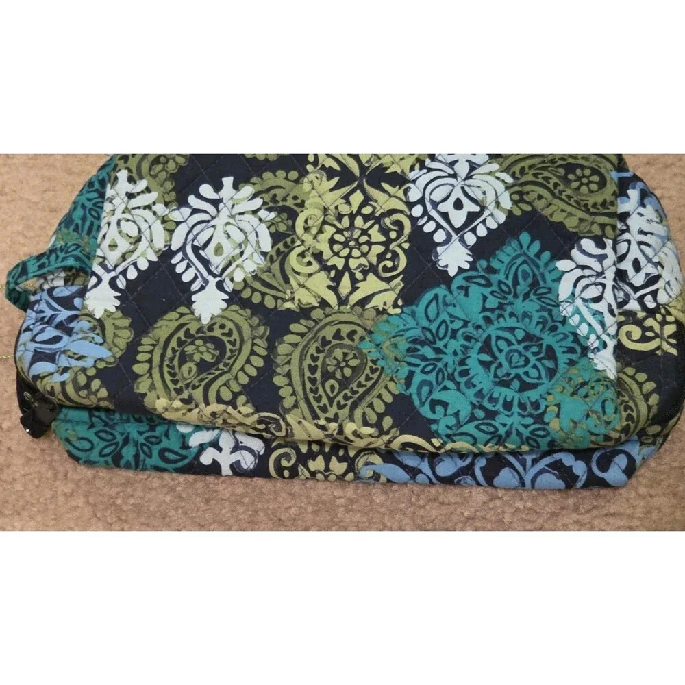 Vera Bradley Caribbean Sea Large Fabric Cosmetic Bag Zip Makeup Pouch 14542-G08